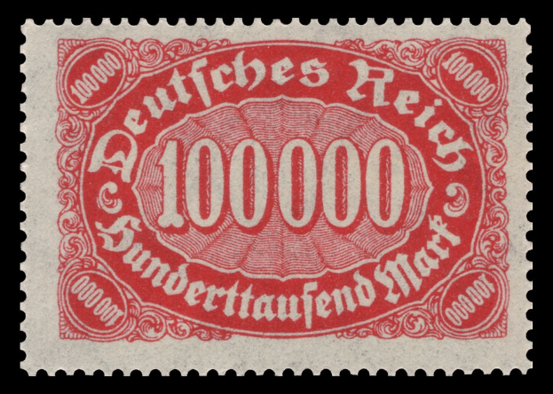Roter Stempel mit 'Deutsches Reich'-Text auf schwarzem Hintergrund.