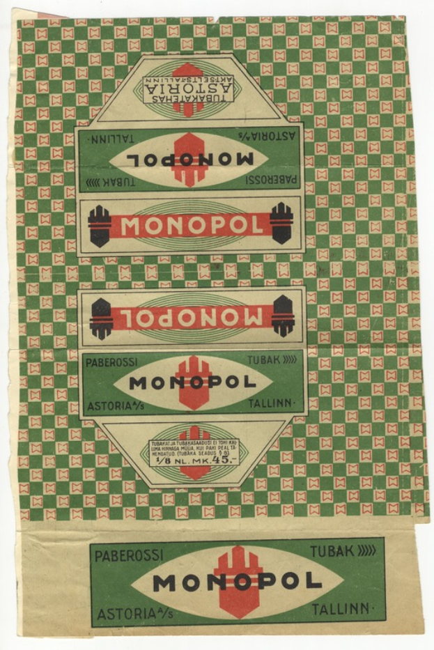 Ein grüner und weißer Monopoly-Spielbrett auf einem weißen Hintergrund mit Text auf dem Papier.