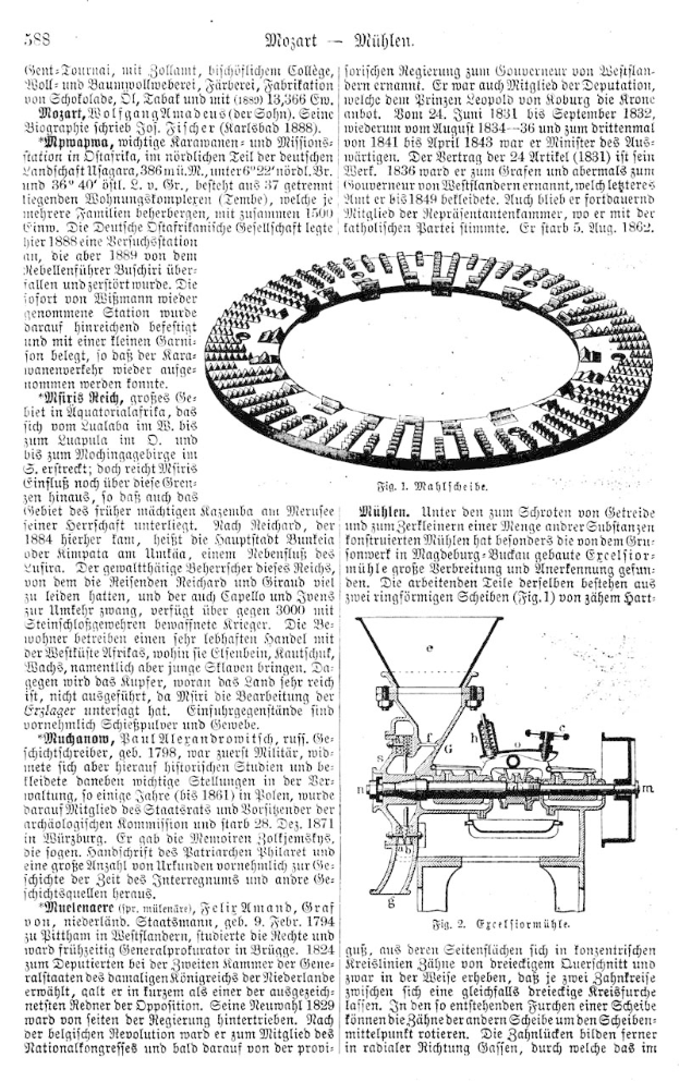 Eine Seite aus dem deutschen Patent 558 (1881) zeigt eine Zeichnung einer Kreismaschine neben Text.