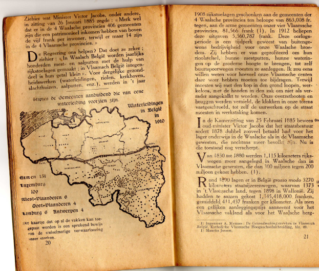 Ein aufgeschlagenes Buch mit einer detaillierten Karte der Niederlande und Text.