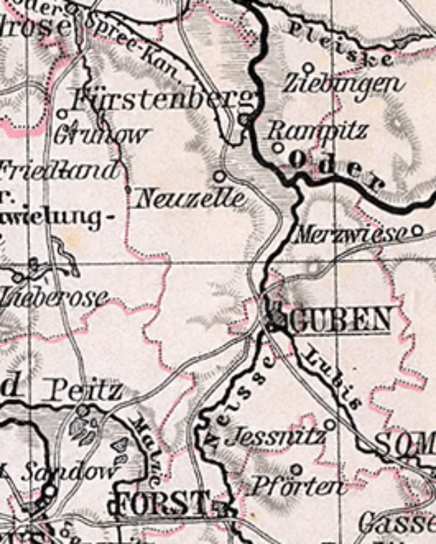 Ein detailliertes altes Stadtplan von Stuttgart, Deutschland, der Straßen, Gebäude, Sehenswürdigkeiten und Text enthält, der Informationen über die Bevölkerung, Straßen und Sehenswürdigkeiten bereitstellt.